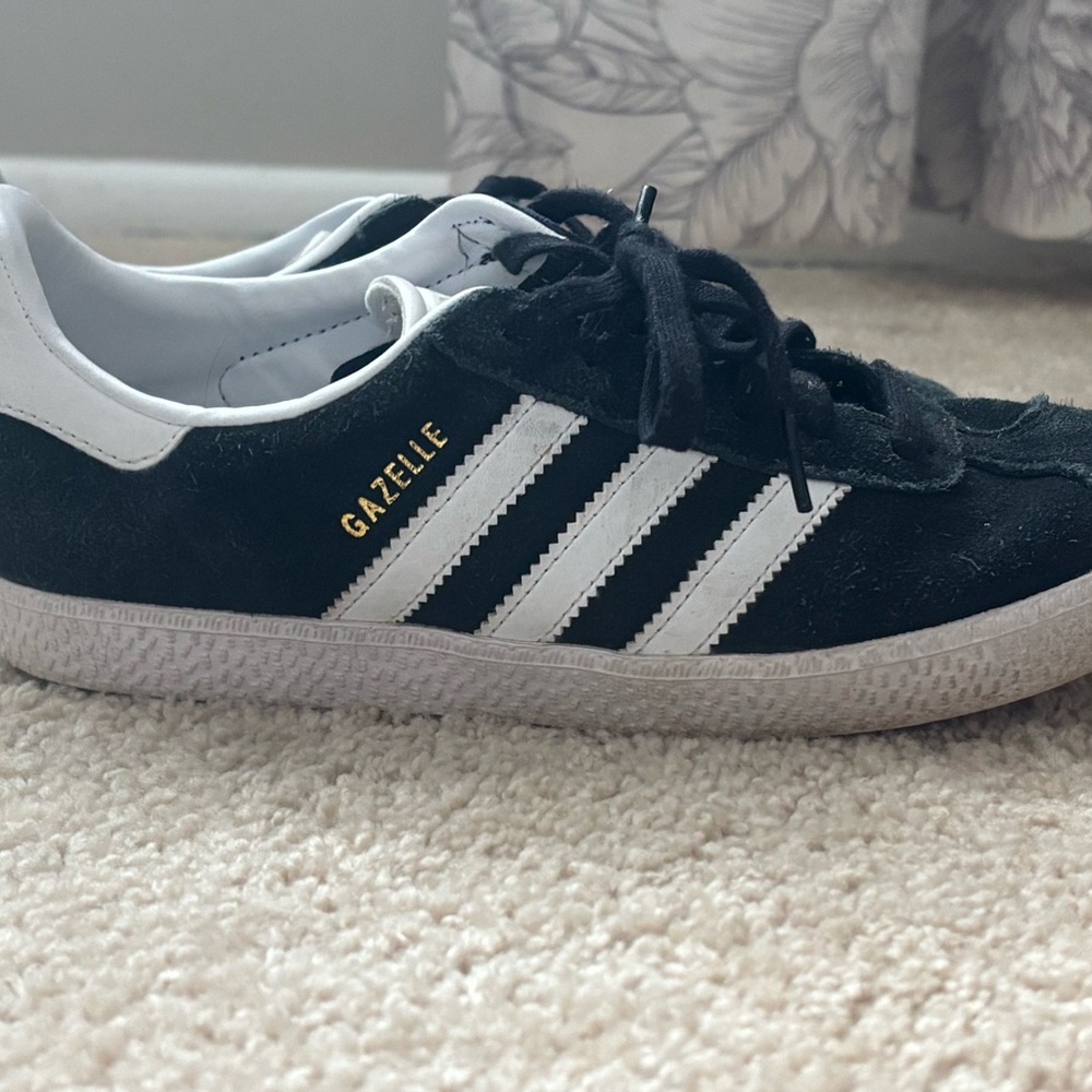 Adidas Kids Gazelle Black White Gold Sneakers
